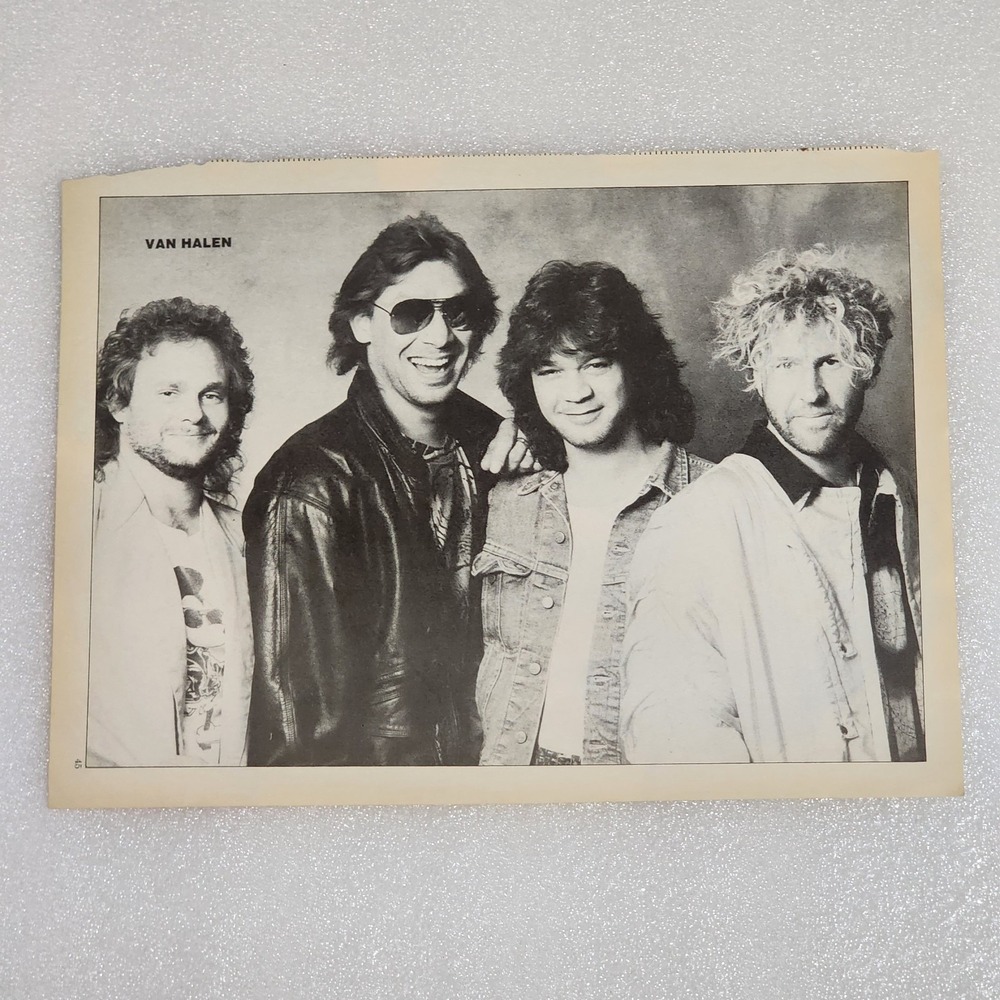 Van Halen Paul Stanley Gene Simmons Vintage Poster Clipping 8x10 1980s Original